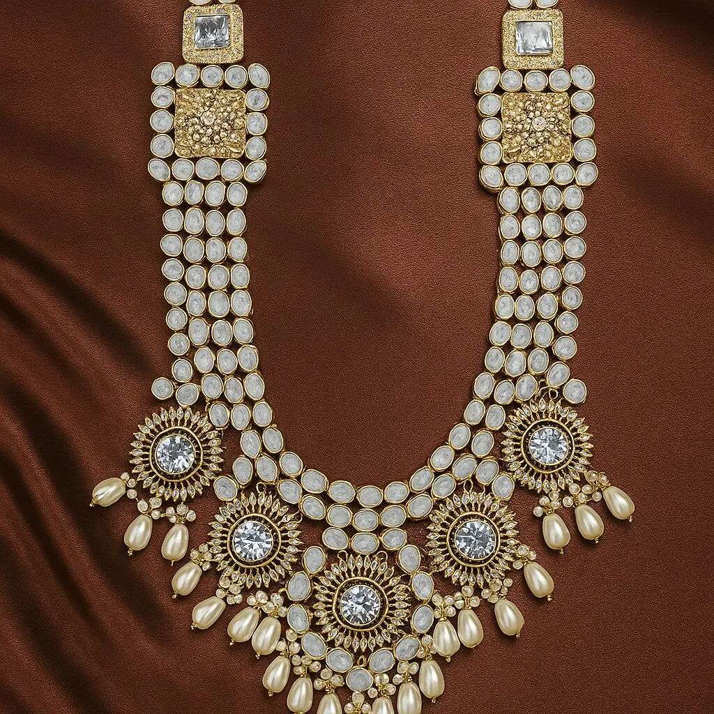 Gold Plated Kundan Mala Set Designer Collection