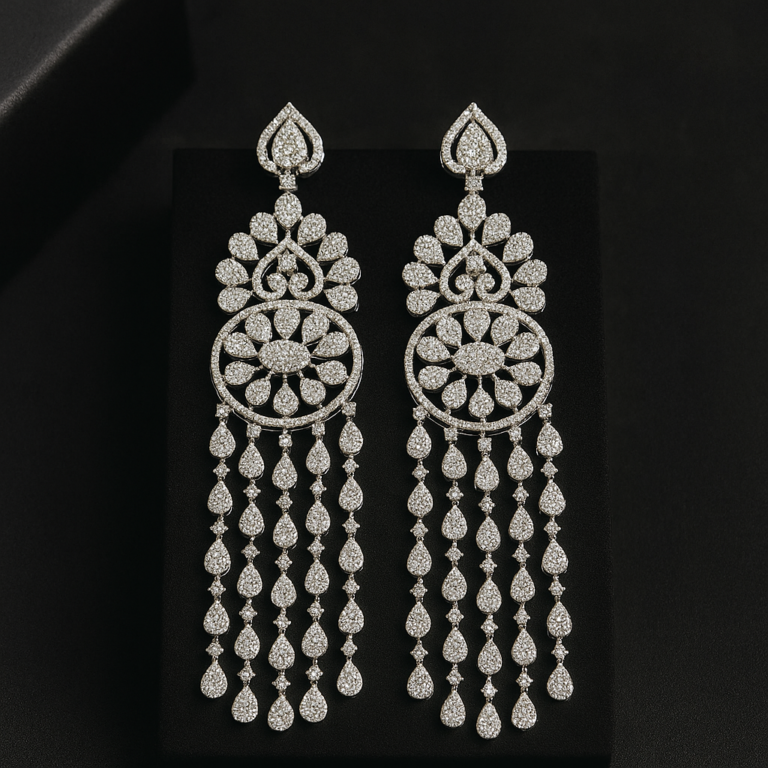 American Diamond long Earrings