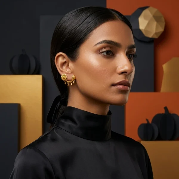 Gold Plated Double Chain Stud