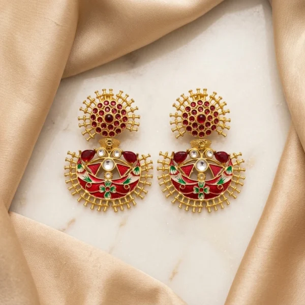 Exclusive Collection Fine Quality Meena Kari Earrings