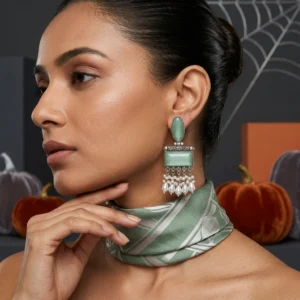 Golden Base Real Stone Earrings