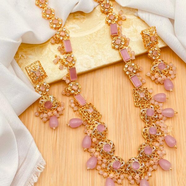 Real Stone Mala with Earrings