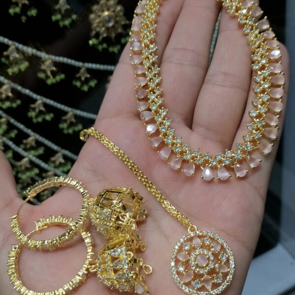 Choker with Long Jhumky and Teeka