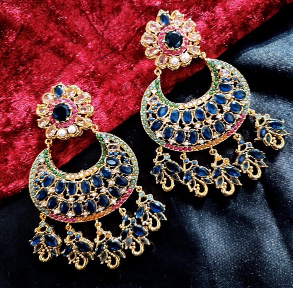 Casting Fine Quality Nouratan Real Stone Earrings - Image 2