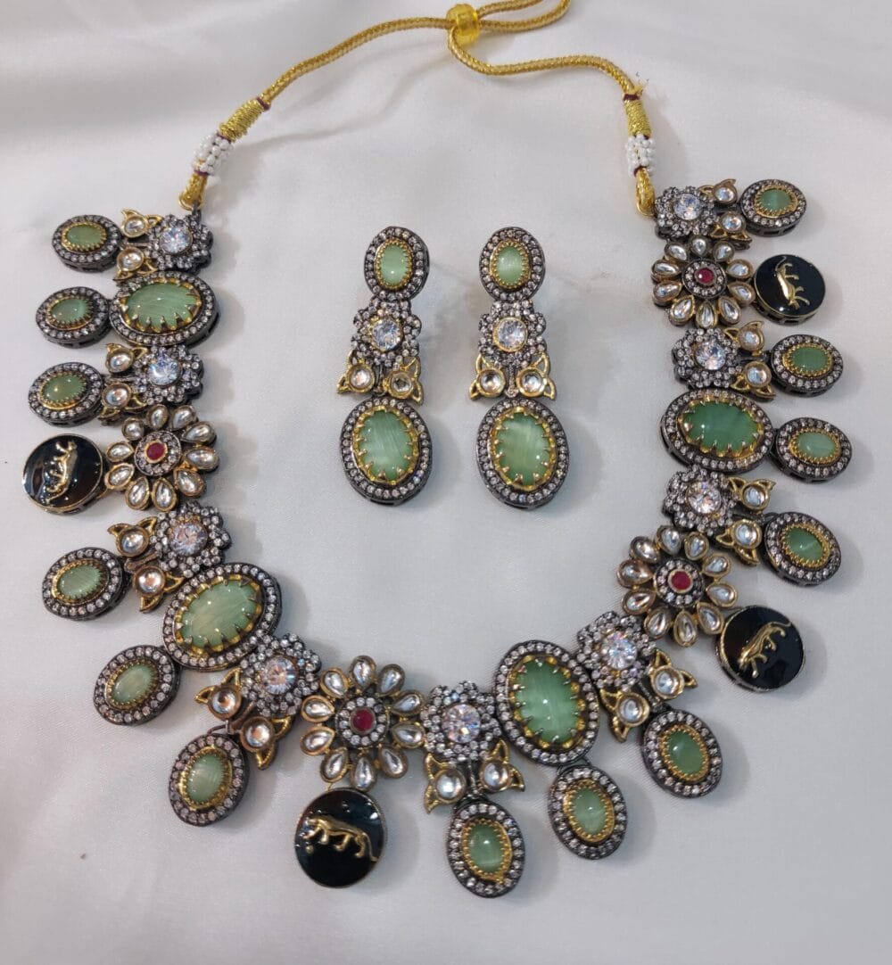 Sabyasachi Jewellery Original collection Big Necklace with Earring Set - Image 2