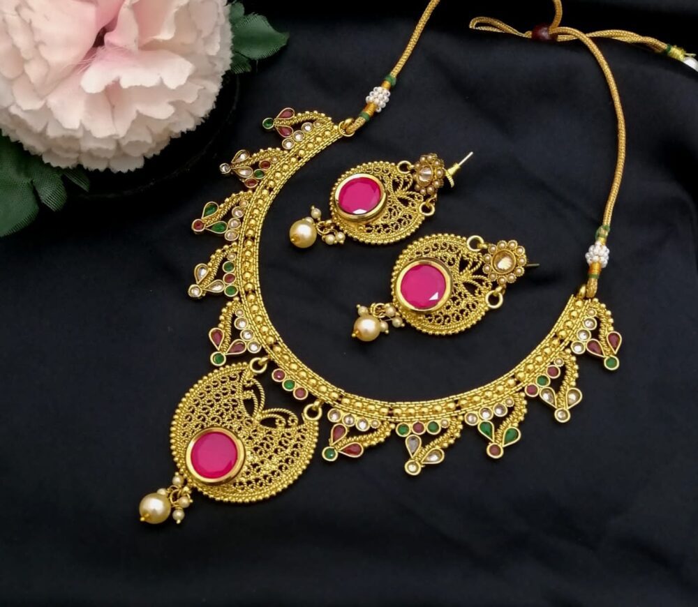 Indian Copper Kundan Set