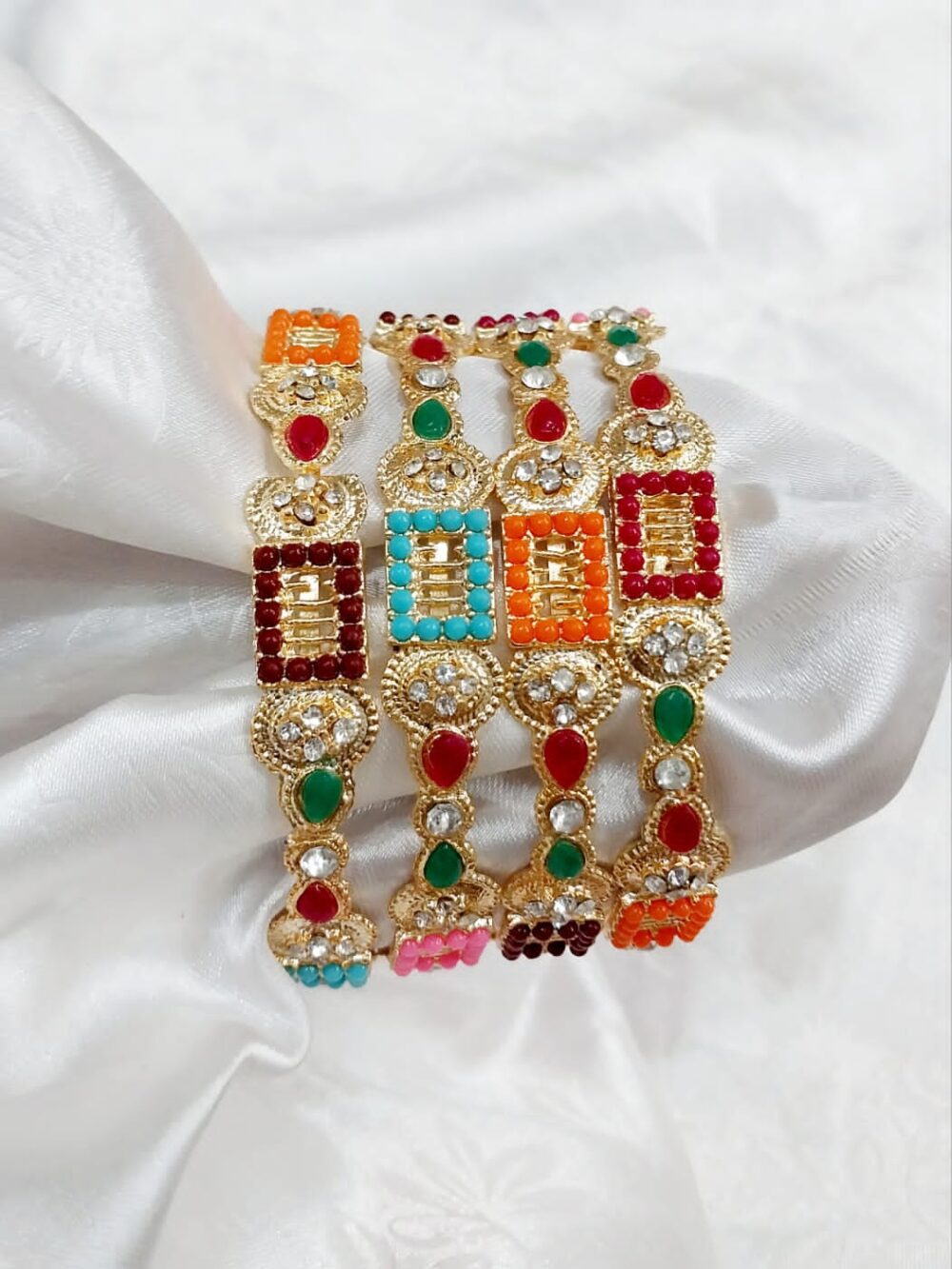 Elegant Nouratan 4 pc Kada Bangle - Image 2