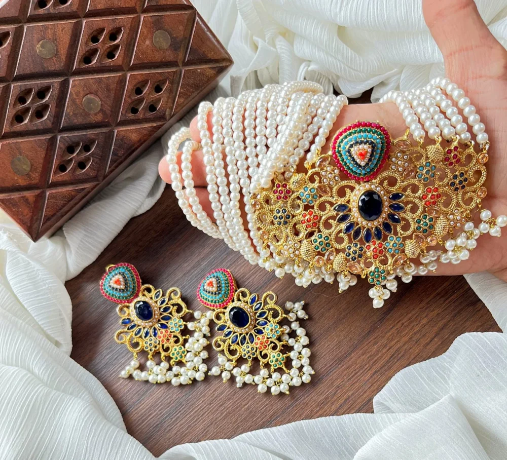 Nouratan Mala Set with Earrings