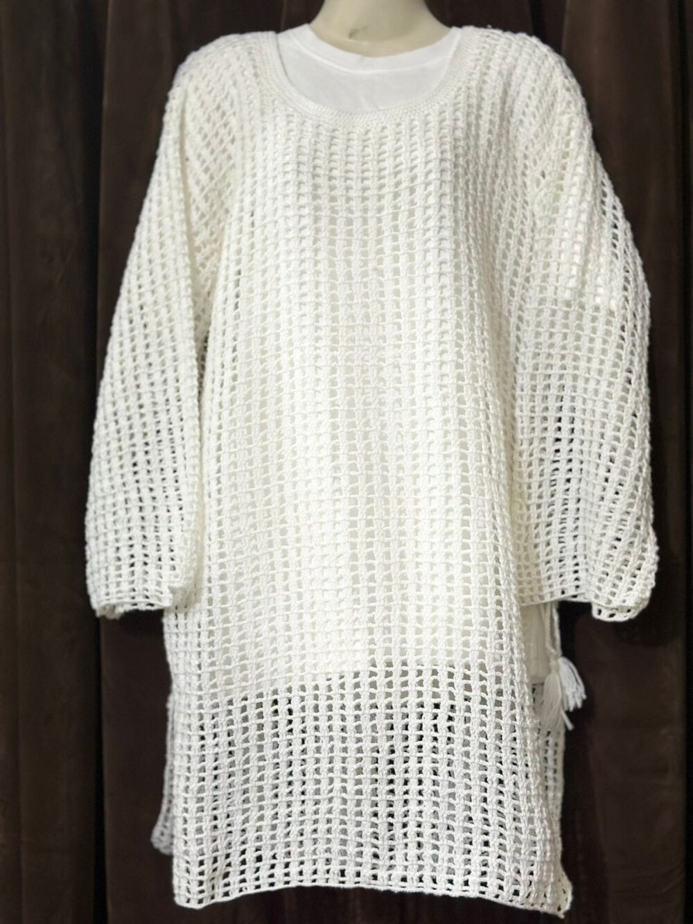 White Yarn Knitted Shirt