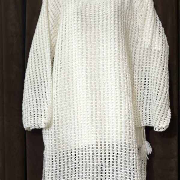 White Yarn Knitted Shirt