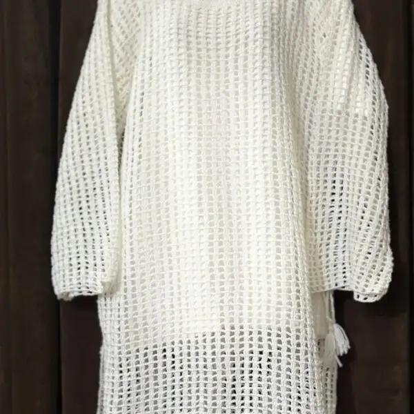 White Yarn Knitted Shirt