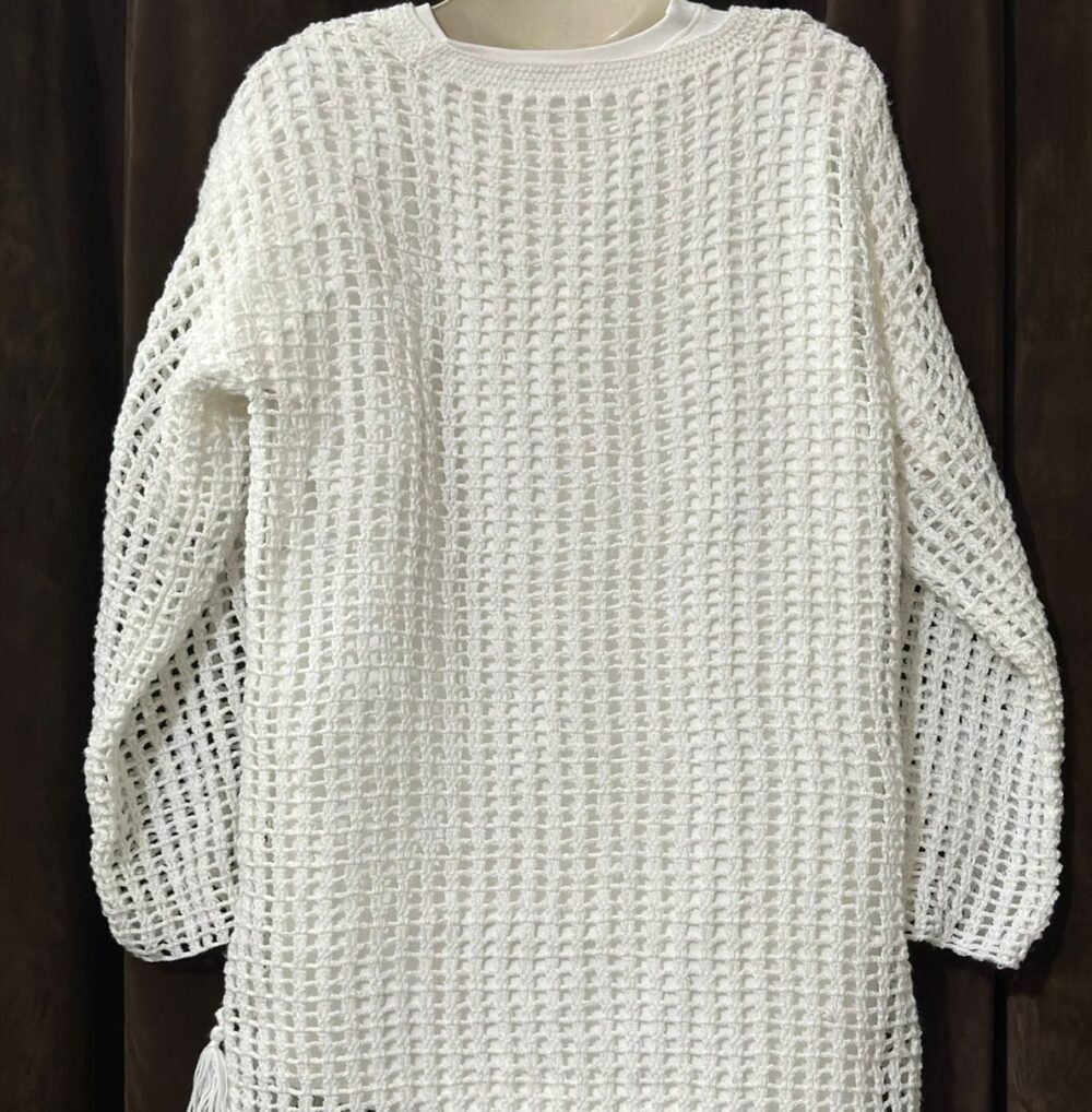 White Yarn Knitted Shirt - Image 2