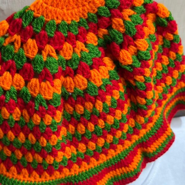 Yarn Knitted Cap (Orange Multi)