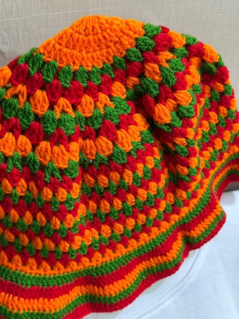 Yarn Knitted Cap (Orange Multi)