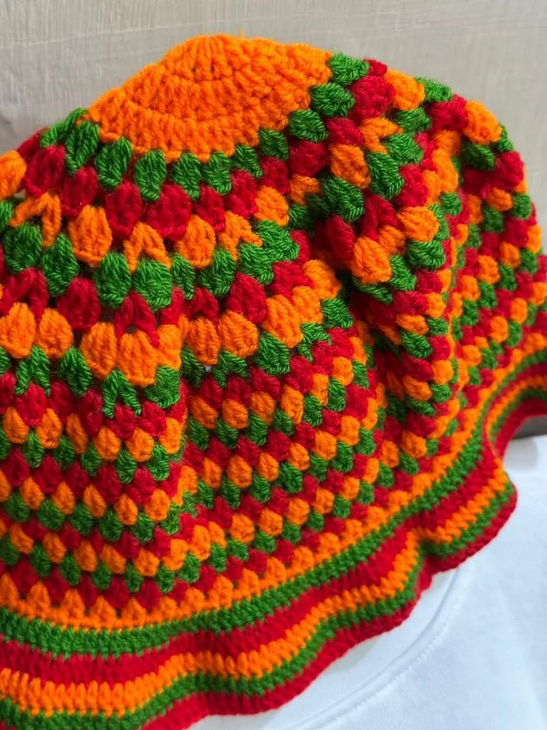 Yarn Knitted Cap (Orange Multi)