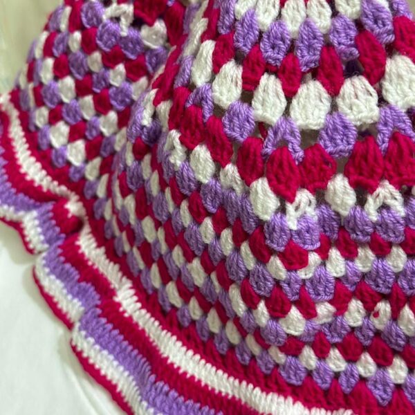 Yarn Knitted Cap (Pink Multi)