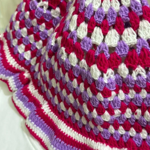 Yarn Knitted Cap (Pink Multi)
