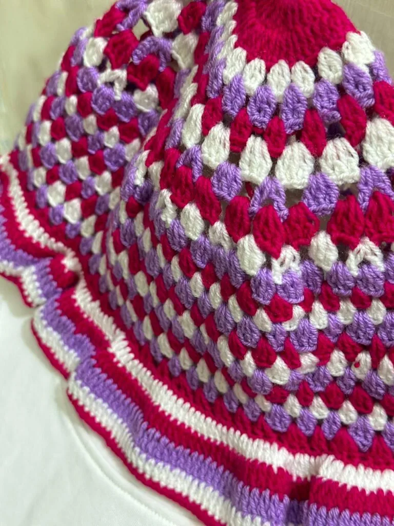 Yarn Knitted Cap (Pink Multi)