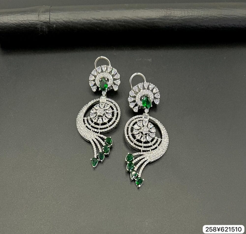 American Diamond Real Stone Earrings - Image 2