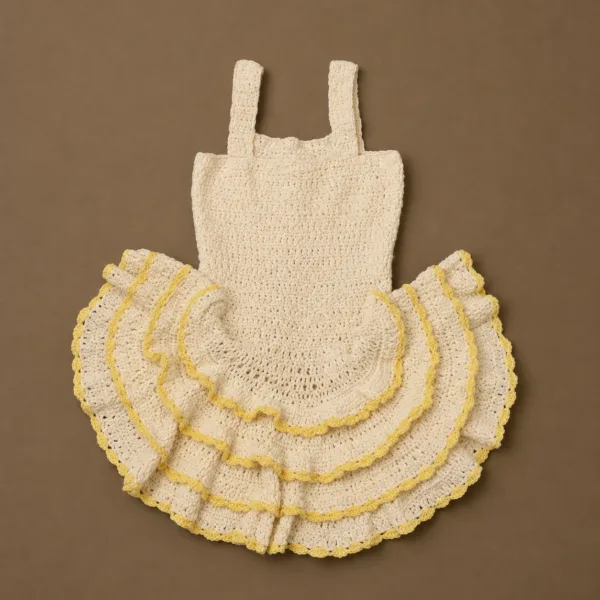 Handmade Crochet Flared Mini Dress