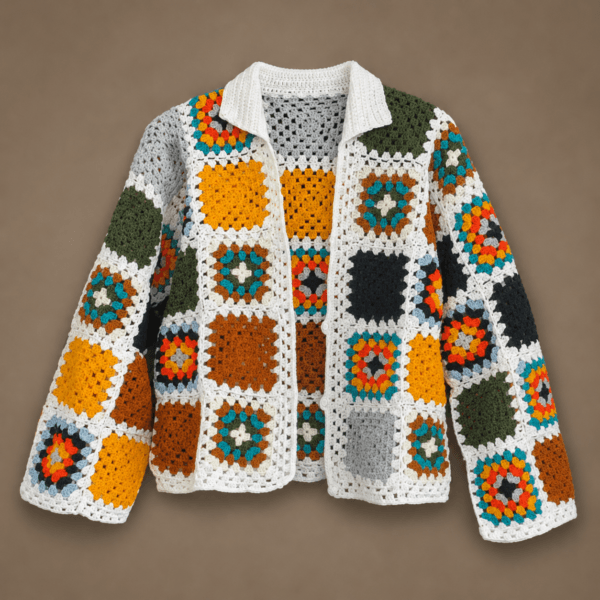 Handmade Crochet Granny Square Cardigan