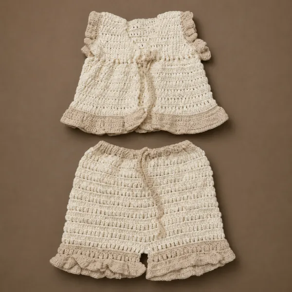 Handmade Crochet Top and Shorts Set