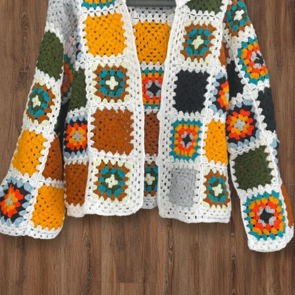 Handmade Crochet Granny Square Cardigan