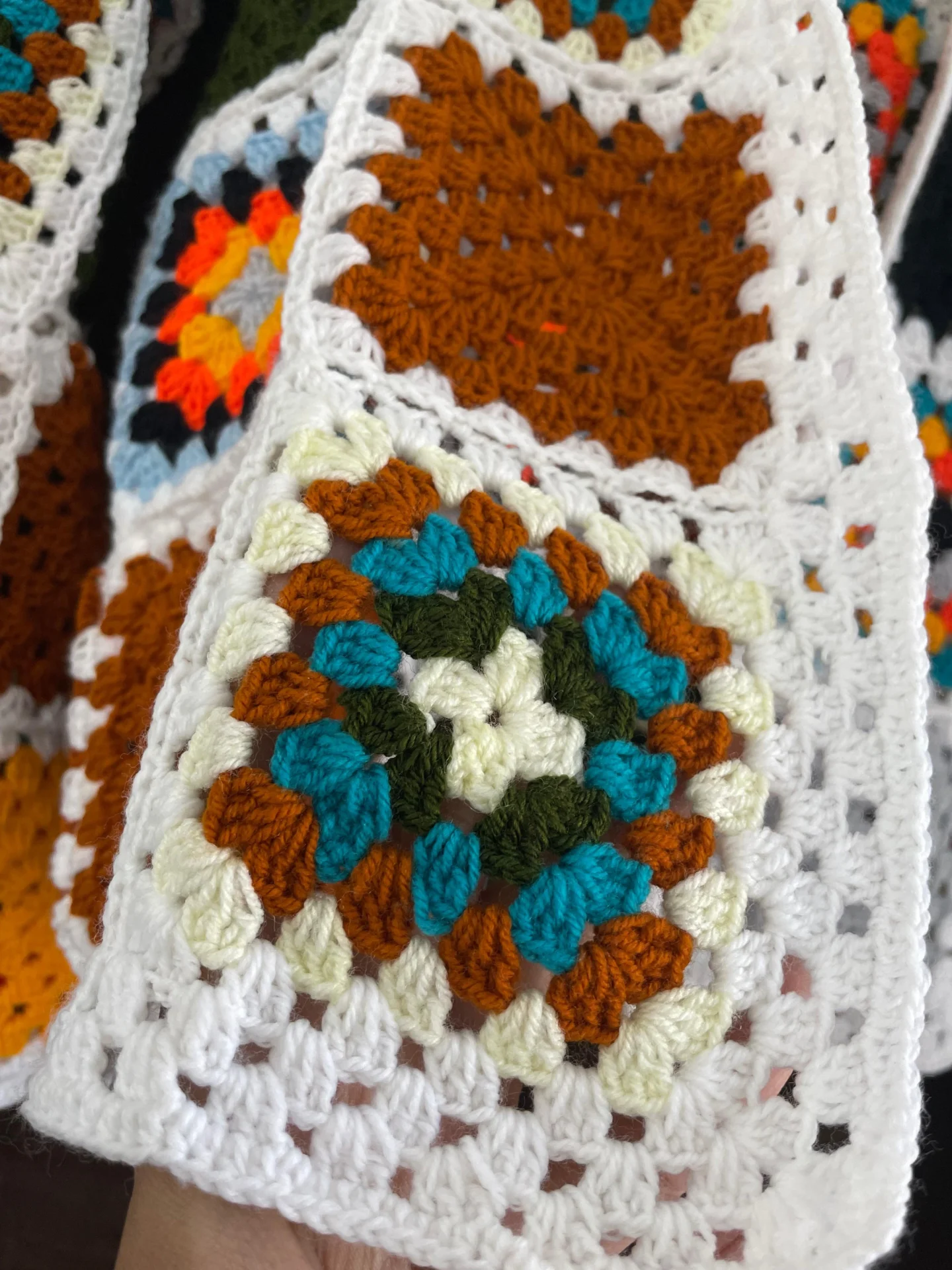 Handmade Crochet Granny Square Cardigan - Image 2