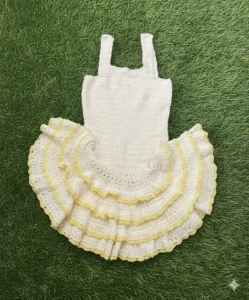 Handmade Crochet Flared Mini Dress